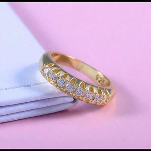 Cubic Zirconia Gold Filled Ring Band Size 8
